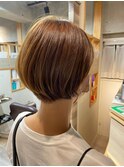 tuuli☆30代40代ペールベージュ切りっぱなしボブショート　80