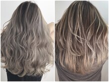 【人気急上昇★バレイヤージュ】ランダムな筋感、毛先の明るさが特徴♪　