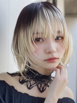 レヴ 草加店(LEV.) イメチェン外ハネ美髪ホワイトブロンド