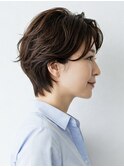 40代/50代/60代ひし形小顔ショートボブ絶壁解消白髪ぼかし△34