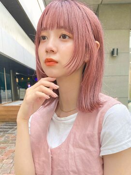 ガーデン 渋谷(GARDEN) ピンクベージュ美髪外ハネボブイメチェンホワイトブロンド