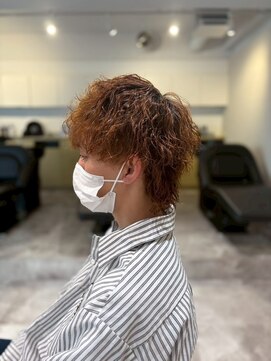 ソイクフ(SOY KUFU) 20代30代40代◎MEN'SHAIRメンズパーマオレンジブラウンカラー