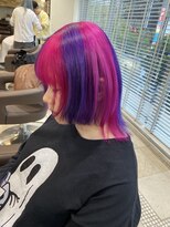 ファブ 千葉店(FaB)&nbsp;ピンク×パープル ブロッキングカラー/レイヤーカット/レイヤー
