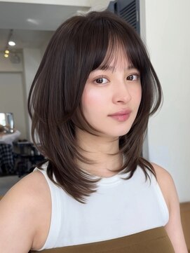 コート 青山(Cote) 20代30代40代50代王道ワンカールひし形レイヤーブラウンカラー