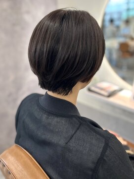 カノエ 福岡香椎店(canoe) 艶髪 ダークアッシュ 髪質改善 ショートヘア ショートボブ 丸み
