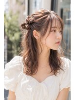 アーダー 郡山駅前店(ADER) 透明感ブラウン×濡れ髪ウェーブの大人可愛いミディハーフアップ