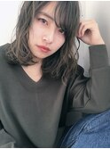 直毛のミディアムはエアウェーブ　[縮毛矯正効果のある髪質改善]