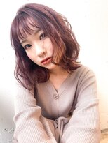 ヘアーワークス ヘルム 渋谷店(HAIR WORKS HELM)&nbsp;[HELM渋谷］ボルドーカラー×レイヤーミディアム２