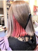 【コントラスト】ホワイトベージュ×ピンク