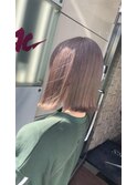 《アンククロス岩本》ピンクベージュ ボブ