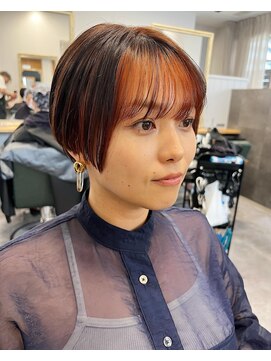 リト 天王寺阿倍野店(Retto:) 大人ショート×オレンジインナーカラー＠奥野