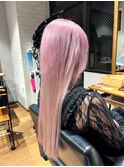 大人可愛いふんわりカールミストバング外国人風カラーブリーチ