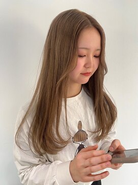 コト 福井大和田店(coto) ミルクティーベージュ レイヤーカット ロング 韓国風スタイル