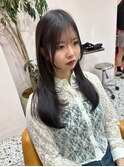 韓国ヘア/顔まわりレイヤーカット/前髪あり/顔まわりカット