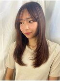 ミディアム レイヤーカット 顔周りレイヤー 透明感 20代30代40代