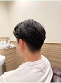 20代30代王道ツーブロックニュアンスワンカールパーマ