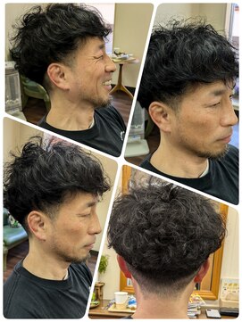 クリア 美容室 マッシュ×刈り上げ×強めパーマ