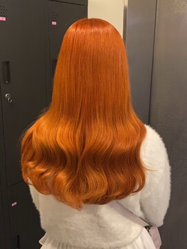 ベレーザ 渋谷(BELEZA) 13275アプリコットオレンジ韓国風巻きレイヤーカットロング