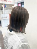 ハイライト/白髪ぼかし/ナチュラルブラウン/ボブ