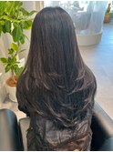 桑名ロングレイヤーカットハッシュカット透明感カラー重めロング