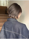 ハッシュボブシャギーカット顔まわりレイヤーミルクブラウン韓国