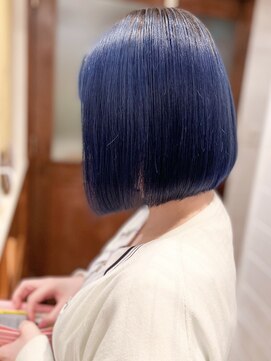 ラレイ(Lalei) ハイトーンボブ/ブルーカラー/インナーブルー/インナー青