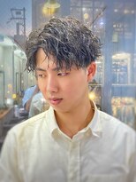 アップ(A+hair) ツイストスパイラル波巻きスパイラルかき上げツーブロックパーマ