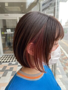 ラグーン(LAGOON) バイカラー/インナーカラー/ベイビーピンク/ボブ/前髪