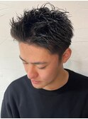 スパイキーショート 黒髪 メンズショート