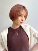 大人ショート前髪ありフェイスレイヤー丸顔面長絶壁 K0830