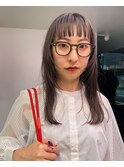ロングレイヤー/オン眉バング