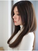 ミストバングロングレイヤーカット20代30代40代