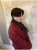センターパート ニュアンスパーマ メンズ縮毛矯正