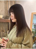 マロンブラウン×プツッと姫カット