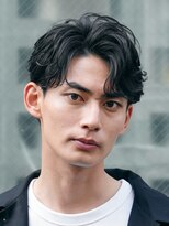 銀座フェザーパーマシャドウパーマニュアンスパーマメンズ前下り
