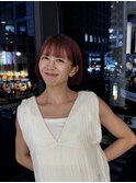 【藤岡】夜景映え赤髪ストレートボブ