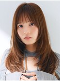 小顔カット×透明感カラー[恵比寿駅/髪質改善/オリーブグレー]