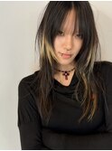 ロングハイレイヤー　ストレートパーマ