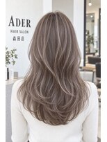 アーダーヘアサロン 森田店(ADER HAIR SALON)&nbsp;ロングレイヤー×ハイライトアッシュウェーブ
