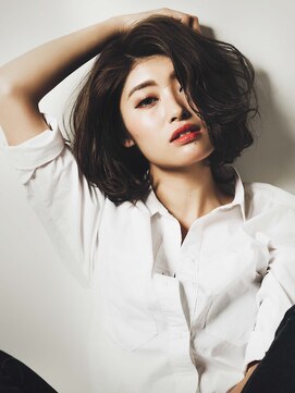 カッファ 東銀座(CUFFA) 【CUFFA】無造作カールデザインカラー大人ボブ東銀座築地新富町