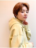 【石田勇士郎】デザインカラー厚めバングローライトスリークボブ