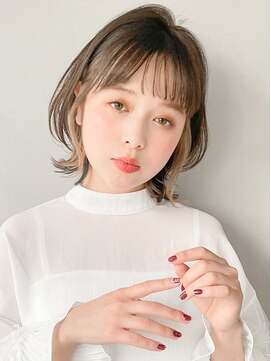 リヤン 表参道(lyann) チョコレートアッシュ大人ガーリーイヤリングカラー外ハネボブaa