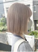 ダブルカラーミルクティーベージュカラーケアブリーチ韓国ボブ