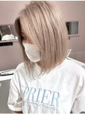 ホワイトベージュボブ