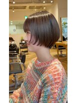 ホヌン 茅ヶ崎(Honnun) パツンと小顔の丸みショートボブ/茅ヶ崎
