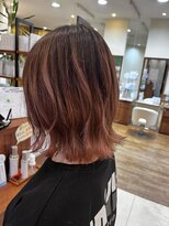 ジップ 浜田店(zip)&nbsp;バレイヤージュ×20代ボブカット