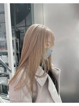 シェリ 天神(CHERIE) 福岡 ブリーチ ベージュ グレージュ ダブルカラー ハイライト