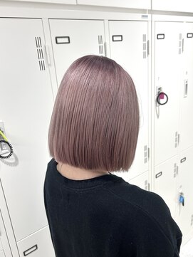 ブラウン(Brown) ピンクベージュ/ハイトーンボブ