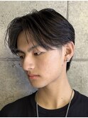 黒髪マッシュ毛流れパーマ/藤沢メンズ