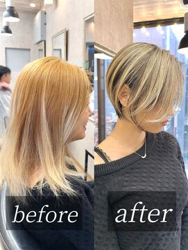 ノア ヘアデザイン 町田店(noa Hair Design) バッサリバレイヤージュショート《國吉》